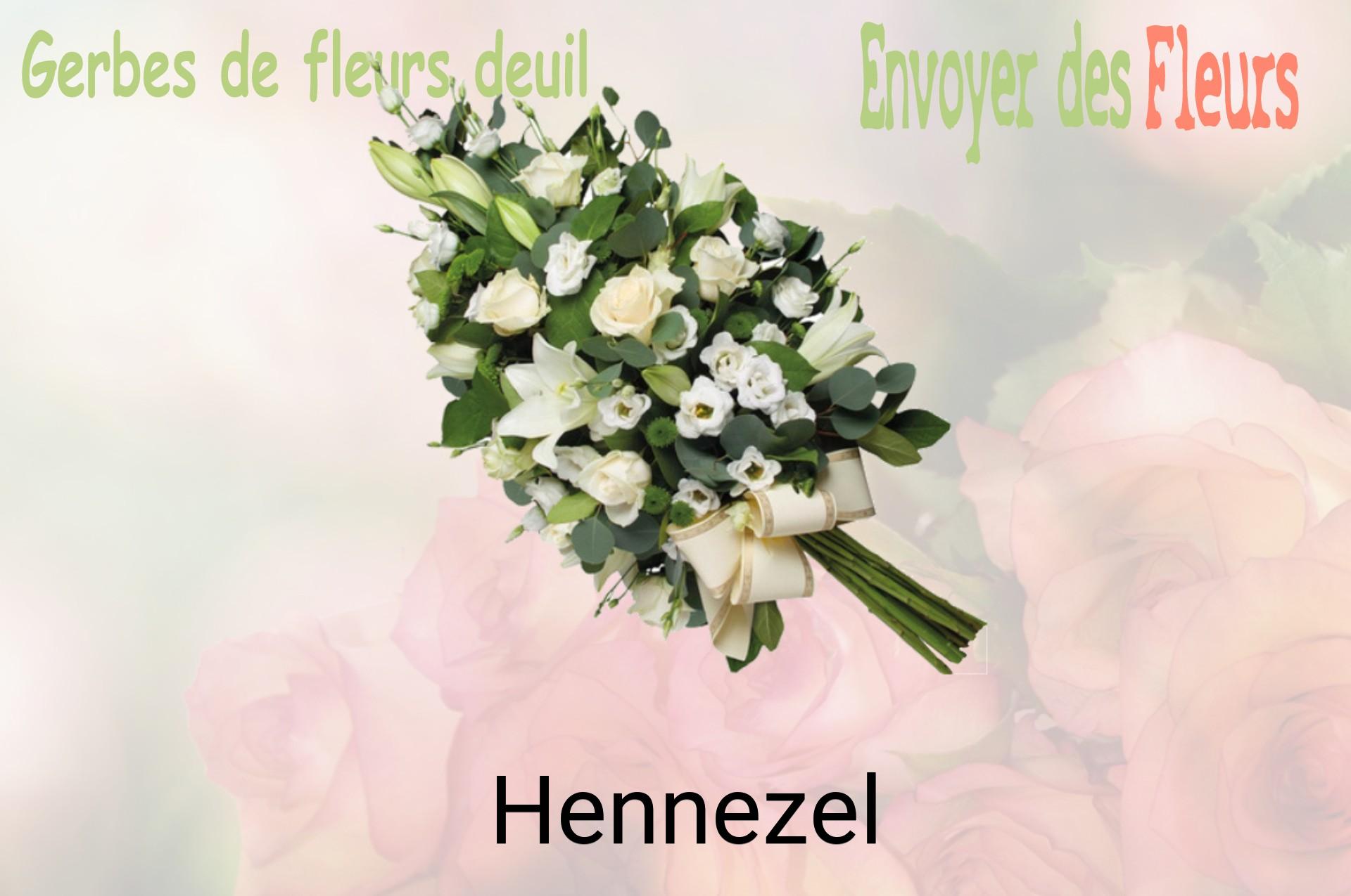 Gerbe de fleurs de deuil livrée à Hennezel
